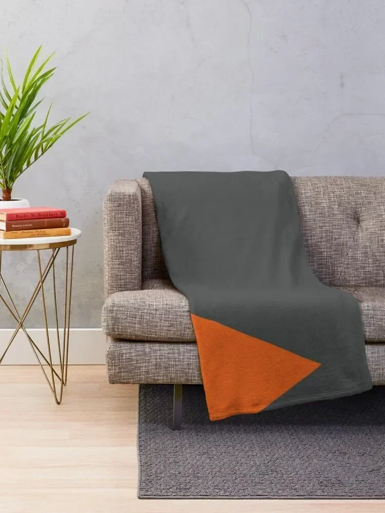 Orange and Grey Triangles Throw Blanket Sofa Quilt Polar cosplay anime Sofa Blankets