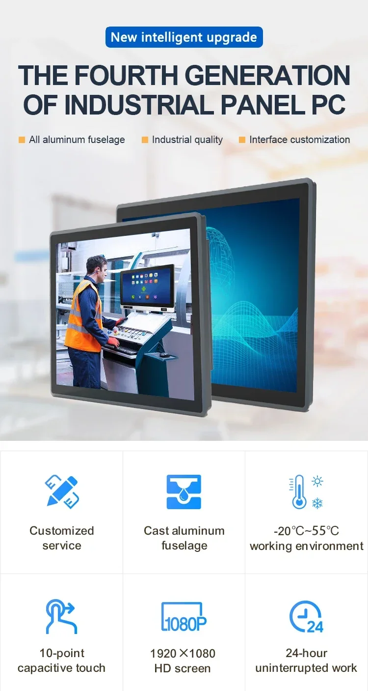15.6 Inch Industrial Panel PC Intel Windows Touch Screen Computer IP65 Waterproof Dustproof Oilproof All-in-One PC for Kitchen F