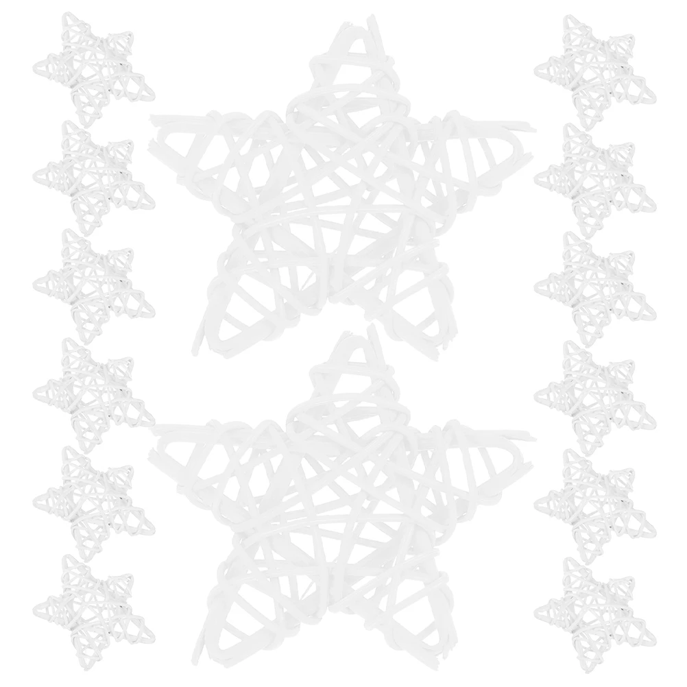 

30Pcs Natural Rattan Stars 6Cm Five-Pointed Wicker Hanging Star Ornaments Patriotic Holiday Decoration July Star Shaped Rattan