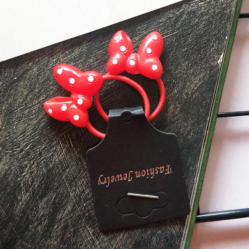 Disney Minnie Mouse Hair Rope Hairs Clip Cartoon Figures Barrettes Rubber Band Hairpin Elastic Headwear Girls Hair Accessories