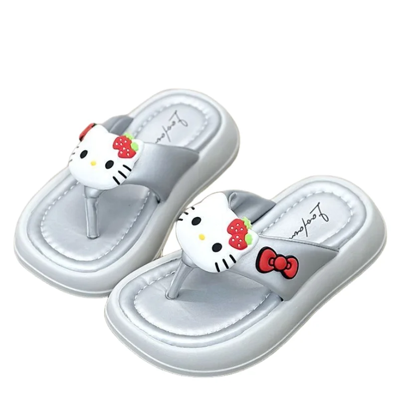 

Sanrio Hello Kitty Kawaii шлепанцы для девочек, детская обувь с героями мультфильмов, противоскользящая легкая домашняя уличная пляжная обувь для отдыха на берегу моря