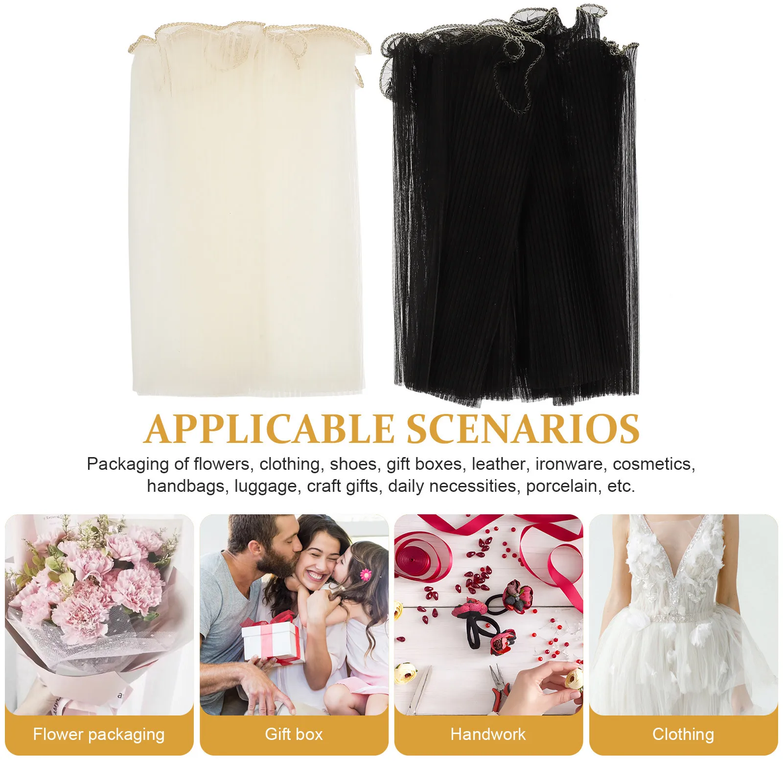 2 لفة متموجة شبكة زهرة التفاف الغزل باقة التعبئة والتغليف صنعة بديعة لمسة مريحة هدية الزفاف ديكور #3