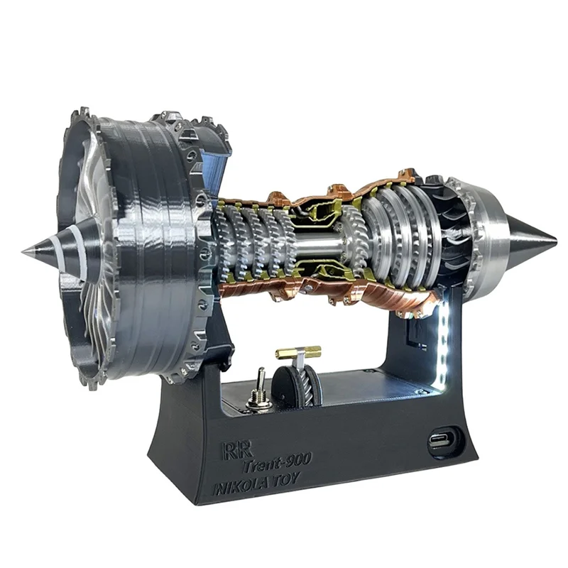 A45F-TR-900 Simulação Turbofan Motor Modelo Ventilador de Aviação Colecionáveis Display Estático Ornamentos Presentes 25 CM