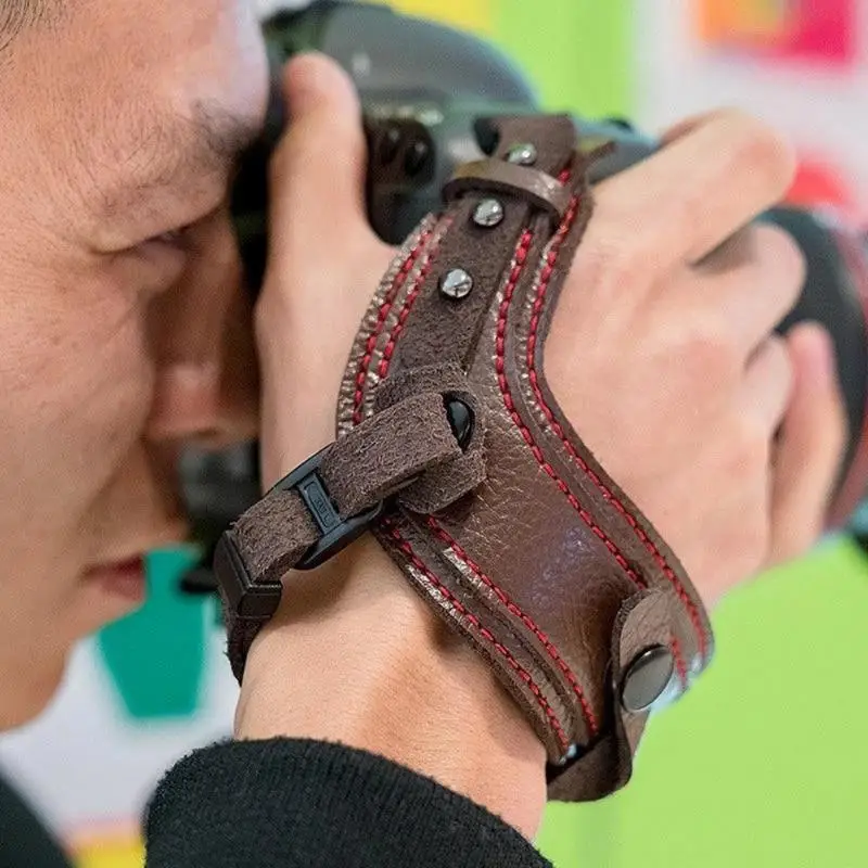 Camera Leather Wrist Strap Portable Waterproof Hand Belt Holder Shockproof Anti-fall Support
