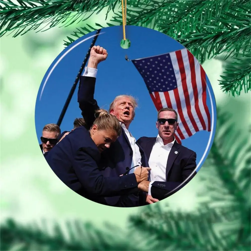 Round President Hanging Decoration American President 45th Candidate Acrylic Hanging Decoration for Indoor Outdoor Use for Wall