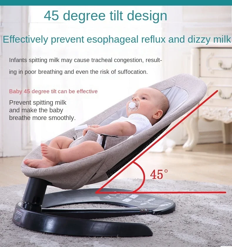 Cuna de bebé con manivela manual, mecedora ergonómica con mosquitera, juguetes para dormir, chupete, reclinable