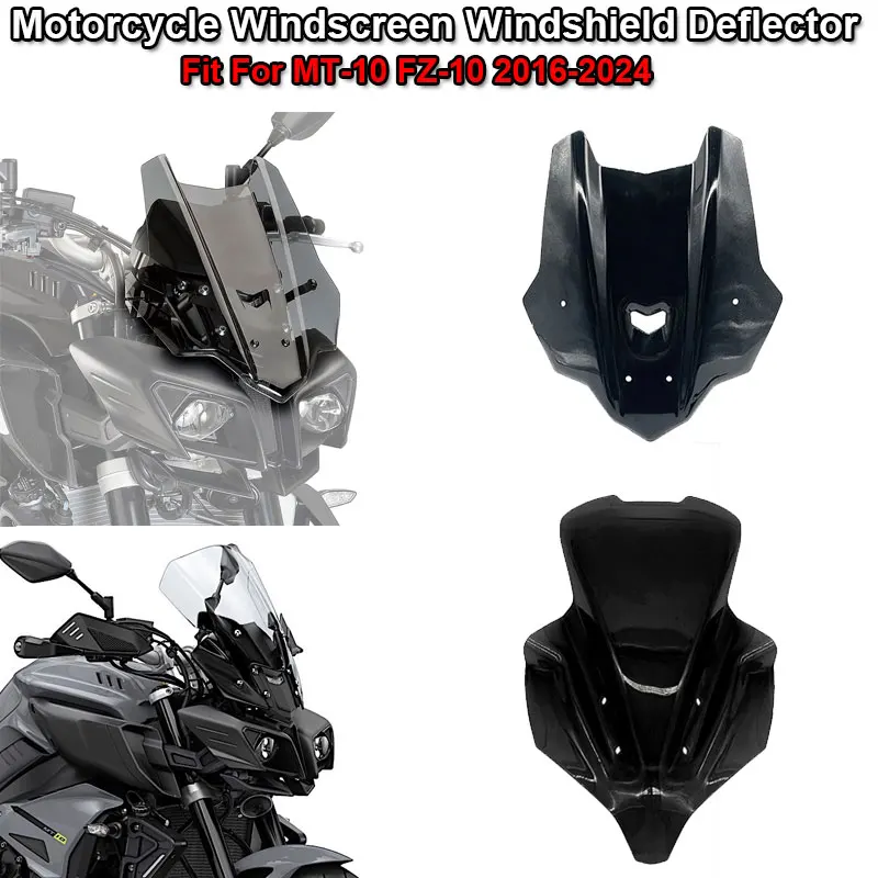 Fit For YAMAHA MT-10 FZ-10 MT10 FZ10 2016-2021 2024 Motorcycle Accessories Windshield Windscreen Deflector Wind Screen Flyscreen