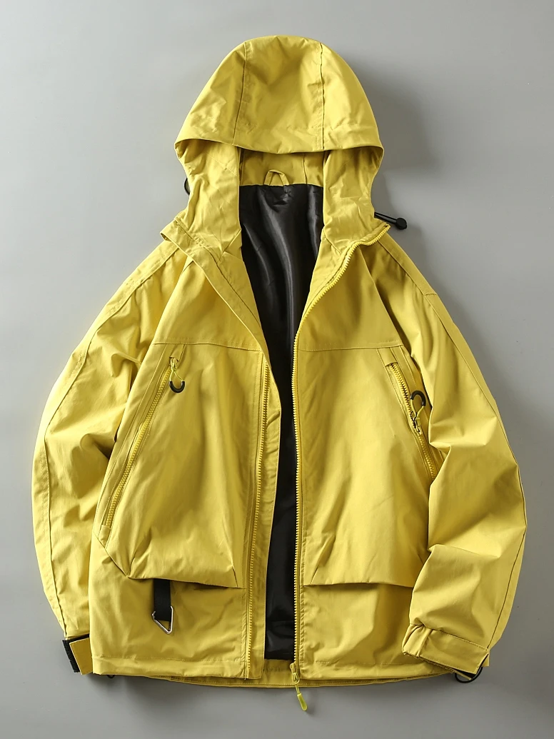 

Spring Autumn ex Outdoor Climbing Jaet Men's Loose Fit Casual Spor Workwear Coat Zipper Decorated Long Sve Youth F...