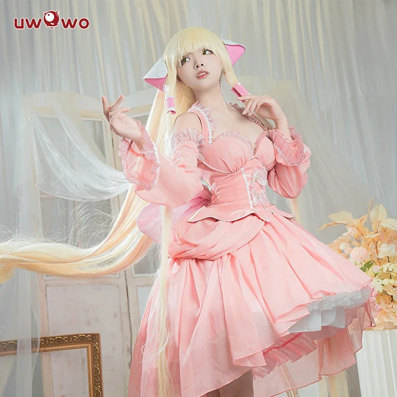 Anime/manganese AA Chii cosplay costume Lolita pink dress with bowknot clamp Halloween Christmas Chii costumes