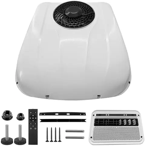 

24В 8200BTU Автономный кондиционер для автодомов – Безканальный 12В кондиционер для фургонов, яхт, прицепов, автобусов – Быстрое охлаждение 2-в-1