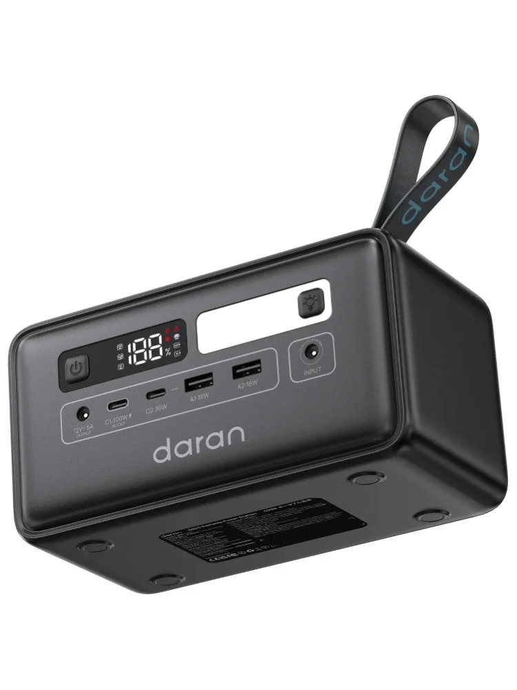 Tragbare Powerstation Daran Q200 192Wh LiFePO4 100W PD Schnellladung Leichtgewicht für Camping Reisen Notfälle