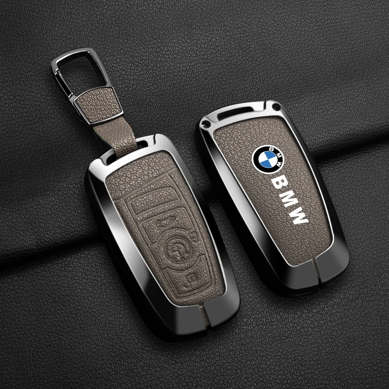 Leather Metal Car Remote key Case Cover Shell For BMW F 3 5 7 Series X3 X5 F10 F20 F30 F40 E90 E92 E93 CAS4 FEM EWS5 Sticker view 3