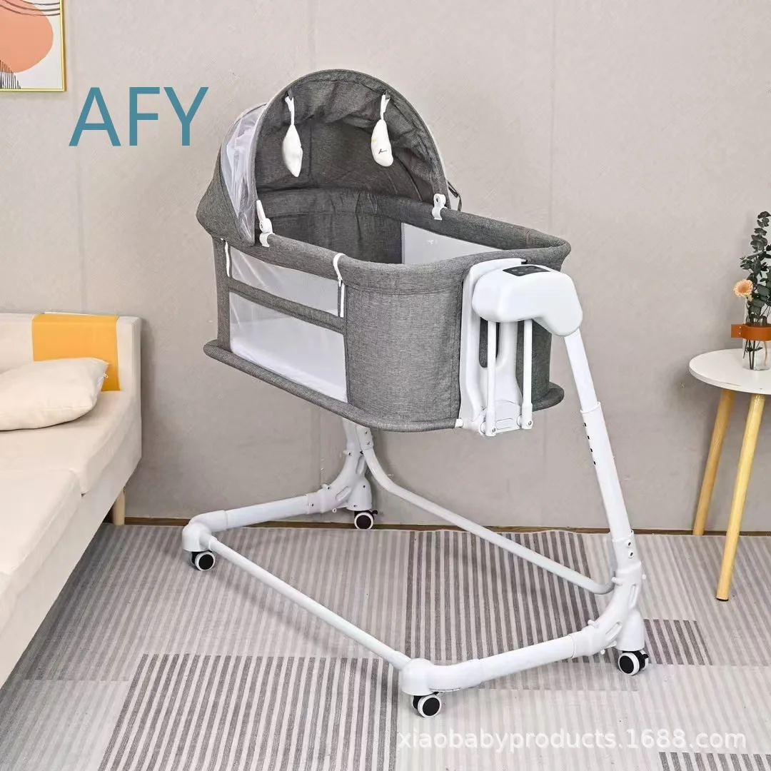 Foldable Multi-Functional Electric Baby Cradle Rocker for Newborns Portable Crib Bassinet for Infants Toddlers Nursery Bed