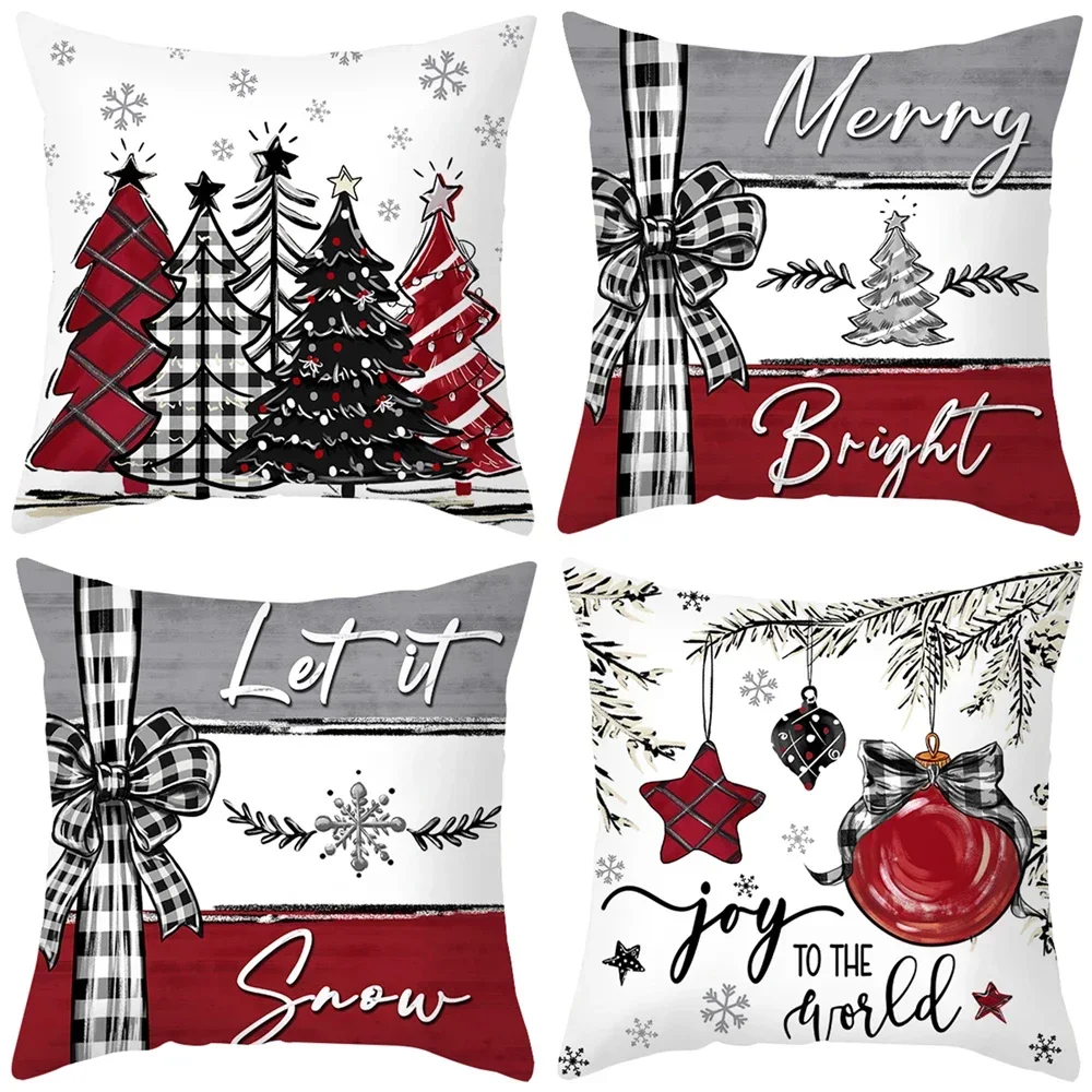 E5 45cm Christmas Sofa Pillow Cover Pillowcase 2024 Christmas Decorations Xmas Home Decorations Christmas New Year Decorations