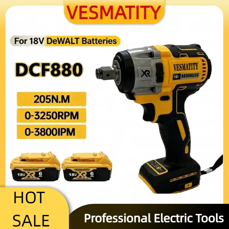 DCF880 High-Torque Brushless Wireless Impact Wrench Lightweight   Powerful Tool for Dewalt Battery