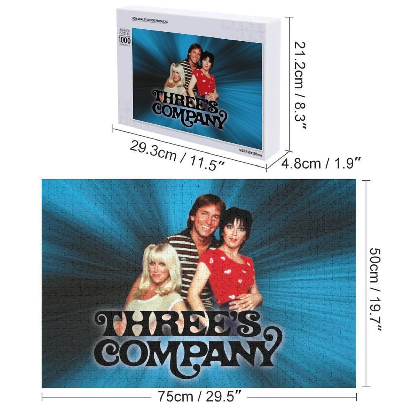 Three's Company Jigsaw Puzzle اسم مخصص تركيبات خشبية خشبية للأطفال #6