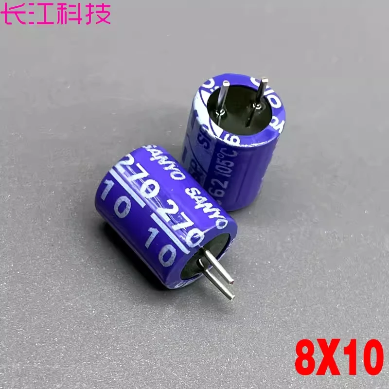 Japanese SANYO Sanyo Solid State Capacitor 270uf 10V Aluminum Electrolytic Capacitor 10SEPC270M Copper Pin