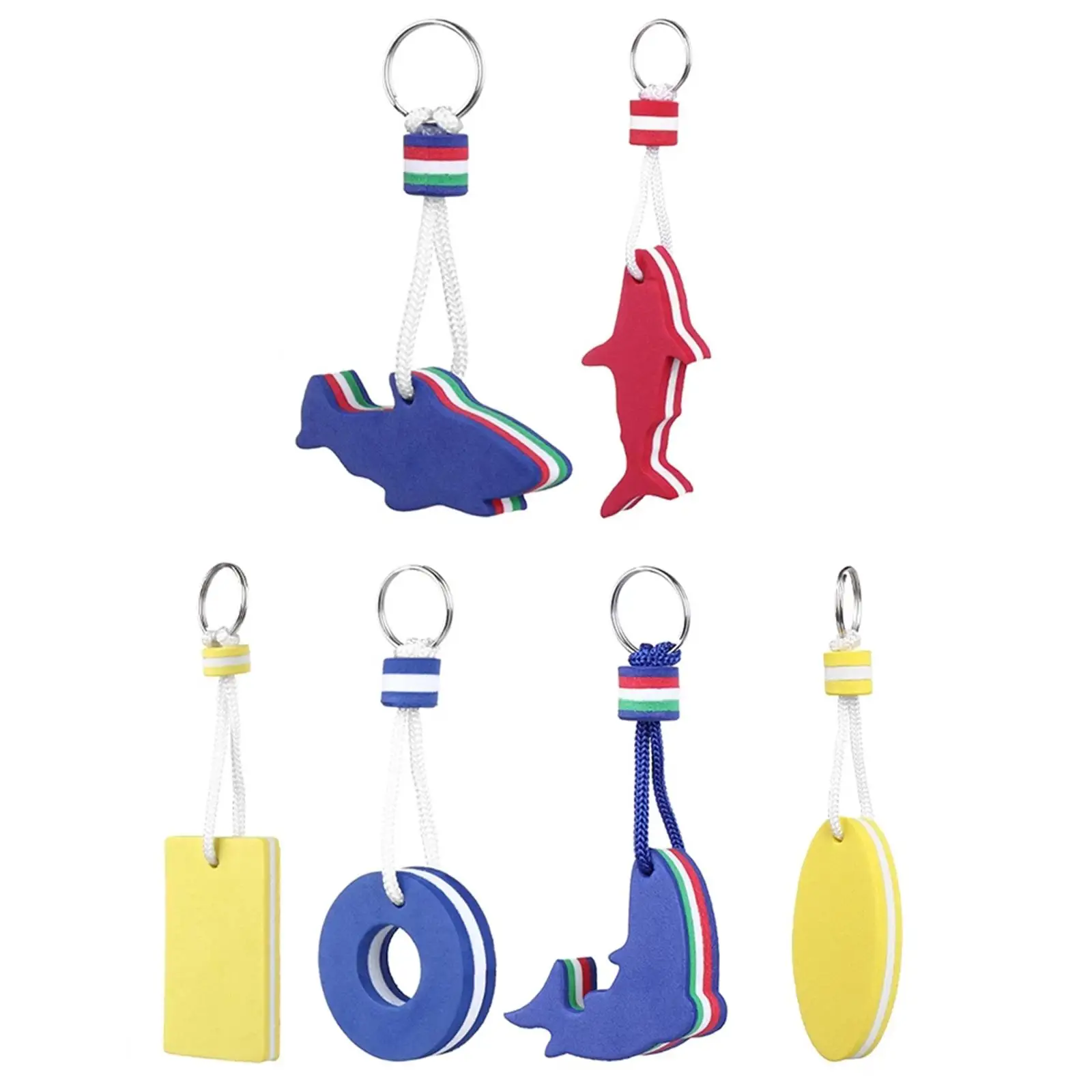 

6x Floating Keychain Floatable Pendant Buoyant Key Chain Keyrings for Outdoor