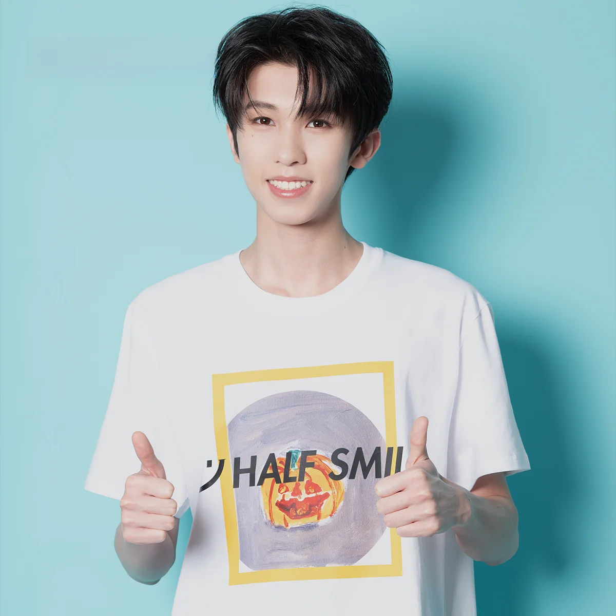 f Smile loween Pumpkin Design T-shirt bianca da uomo Primavera Estate Trendy Brand Cotone Casual Loose Fit rotondo Ne ort S...