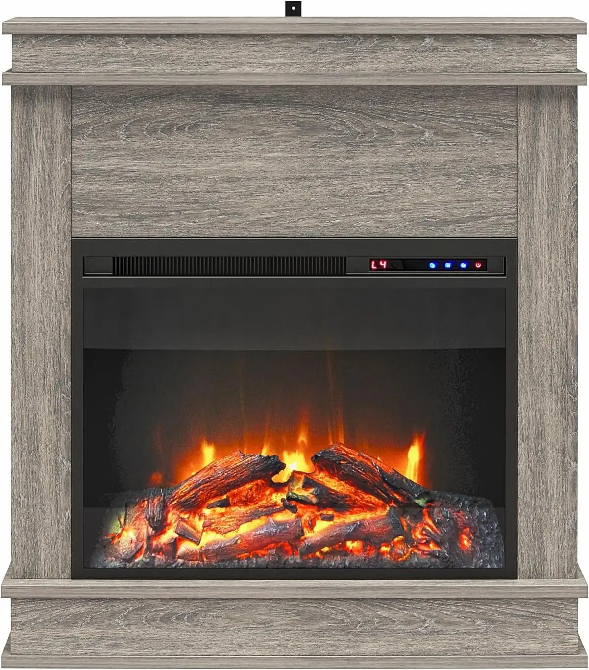 Mateo 30 Inch Electric Fireplace with Mantel, Replaceable Fireplace Insert Heater, Freestanding, Remote Control, Timer