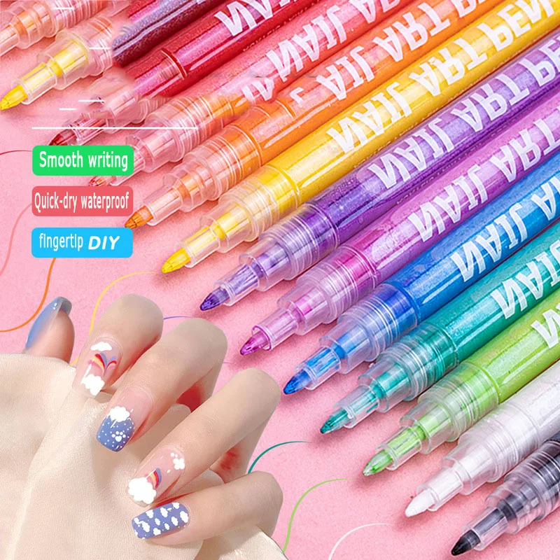 7-12 Nail Paint Acrylic Marker Body Paint Nail Graffiti Aesthetic Stationery Quick-drying waterproof office supplies set markers