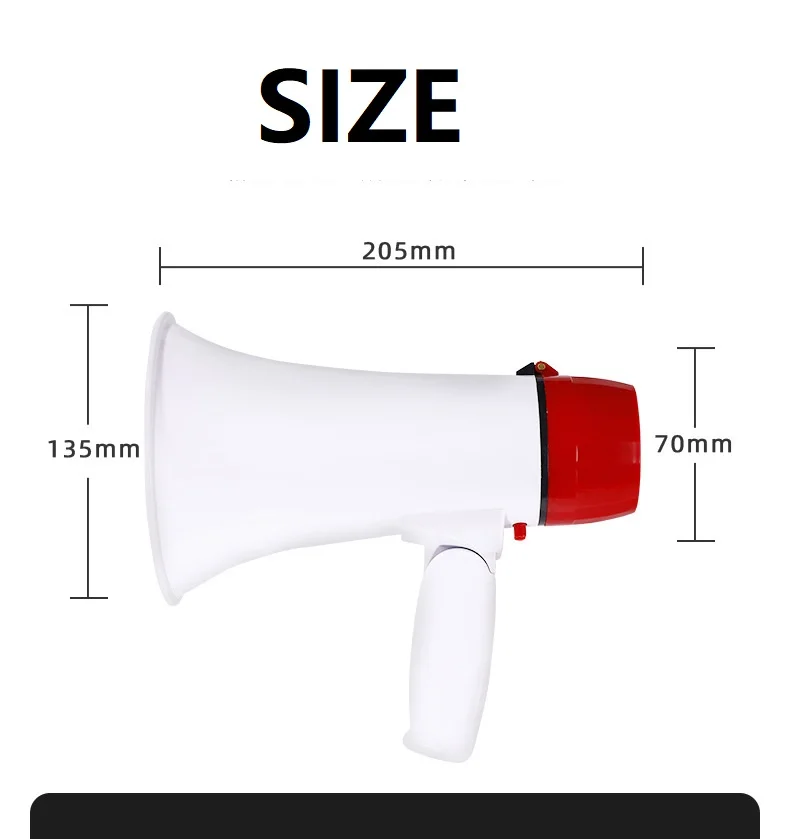 20W Power Portable Bullhorn Megaphone Voice Siren/Alarm Modes Volume Control USB Flash Drive TF Card BT Alarm wireles amplifier