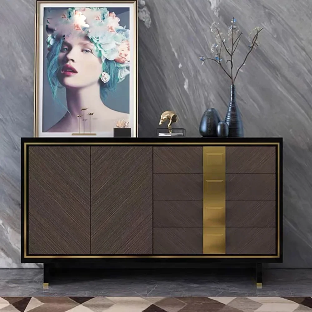 Sideboard โมเดิร์น Minimalist Luxury Home Nordic ห้องนั่งเล่นห้องครัวแบบบูรณาการ Locker Rack ตู้ไวน์