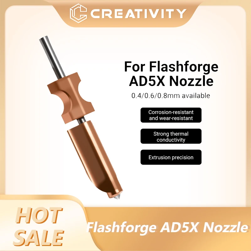 

Upgraded For FlashForge Ad5x Nozzle Hardened 0.4 0.6 0.8 Adverturer Ad5x Flashforge Extruder Ad5x Hotend 3d Printer Accessories