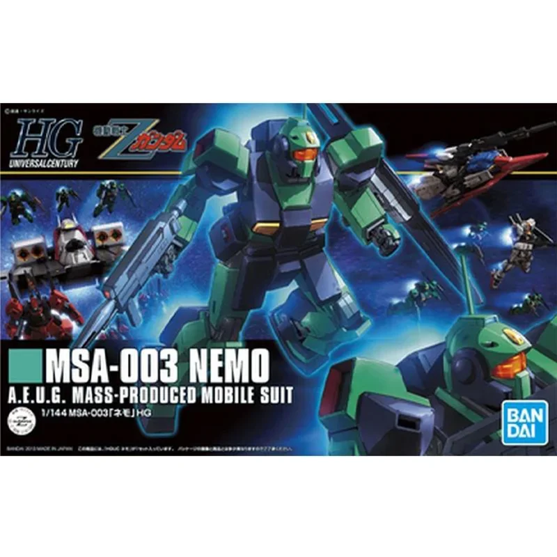 Bandai Anime Model Original Genuine HGUC 150 MSA-003 Nemo Gundam A.E.U.G. MASS-PRODUCED Mobile Suit Toys Action Figure Gifts