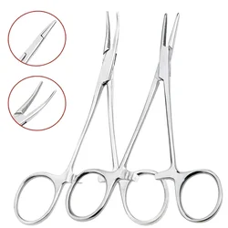 1pc Stainless Steel Hemostatic Forceps Surgical Forceps Tool Hemostat Locking ClampsForceps Fishing Pliers Curved/Straight Tip
