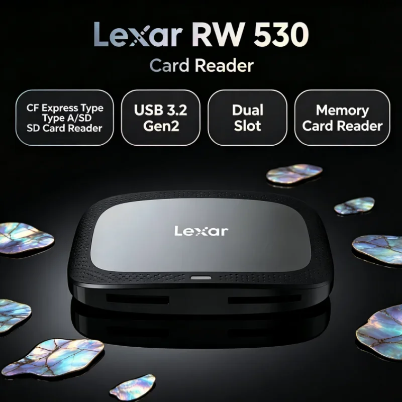Lexar CFexpress Type A / SD Memory Card Reader USB 3.2 Gen2 RW530 CFA Max 900MB/s SD Card Reader Dual Slot