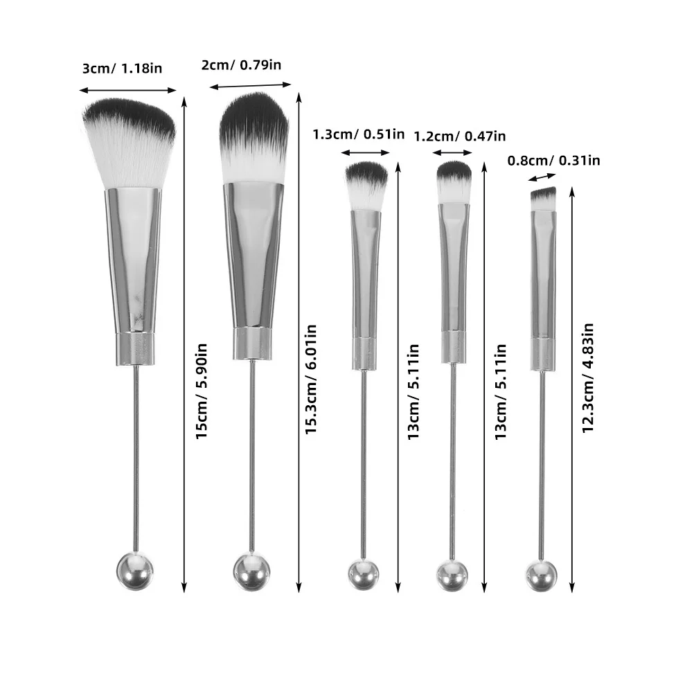 2Sets Make-Up Kwasten Set Zachte Haren Metalen Handvat Oogschaduw Blush Concealer Borstel Makeup Tools voor Vrouwen Oog voor oogschaduw