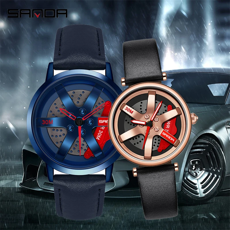 SANDA 1073 1075 popolare impermeabile uomini e donne orologi da polso per auto sportive luminose coppia di moda coreana orologi da polso militari