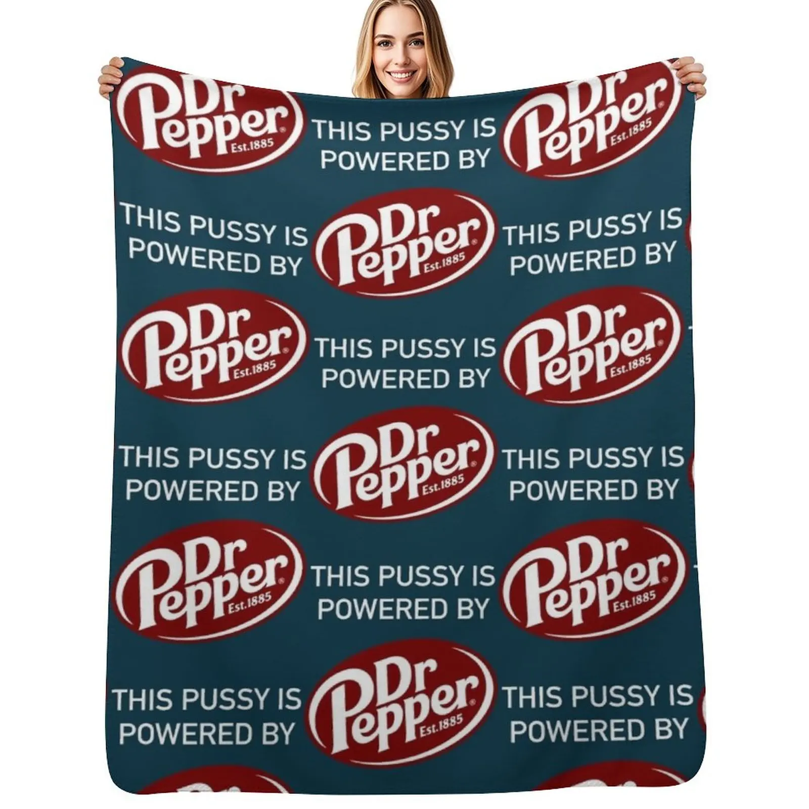 

This Cat Is Powered By Dr Pepper Throw Blanket Cute Decorative Sofa Hair Summer Blanket