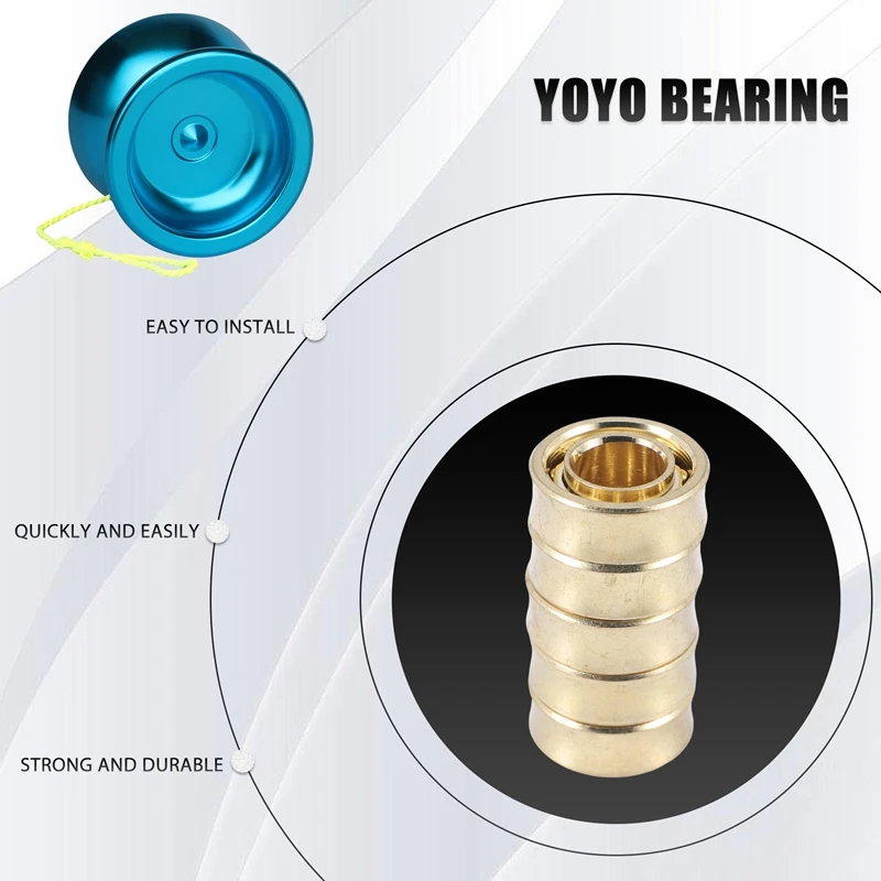 5Pcs Gold 10 Ball Kk Yoyo Bearing Professional Extra Long Sleep Idling YOYO Bearing Yo-Yo Bearings