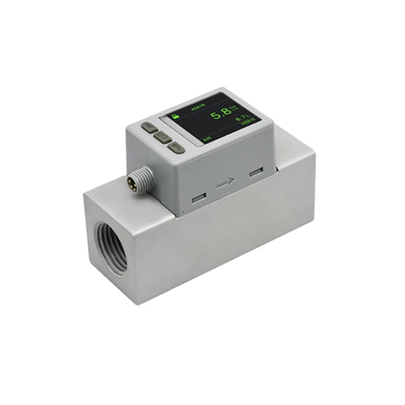 سلسلة مقياس تدفق الغاز الرقمي للنيتروجين الهوائي 0 ~ 500 لتر/دقيقة مستشعر تدفق كتلة الهواء 9-24 فولت تيار مستمر مصدر طاقة #1