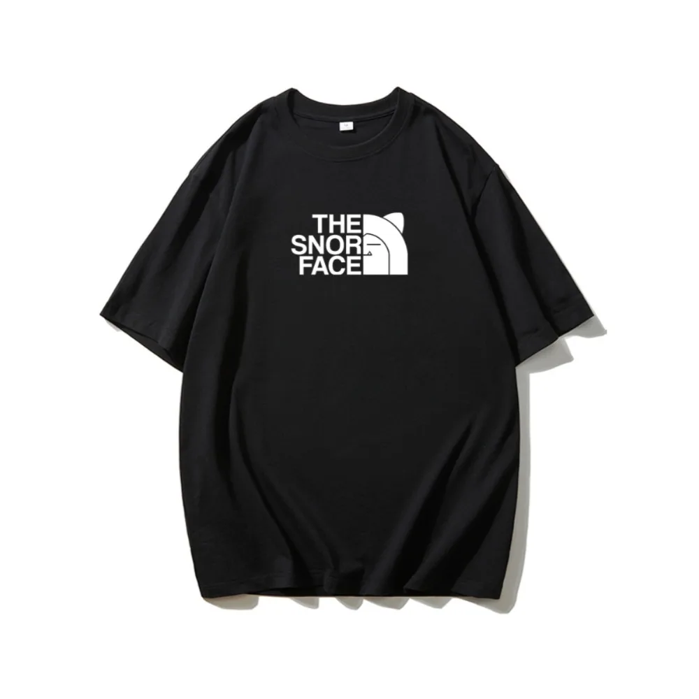 

Snorlax SNOR Anime Printed T-Shirt Spoof Sleeping American Vintage Kaji Heavy Cotton Men's and Women's Short Sleeves