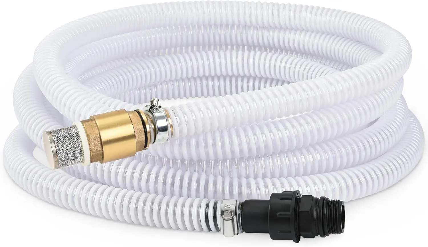 

23FT x 1" Suction Hose Kit with Brass Fitting Check Valve and NPT 1" Thread, Water Intake Hose Set, Aspiration Hose for Well