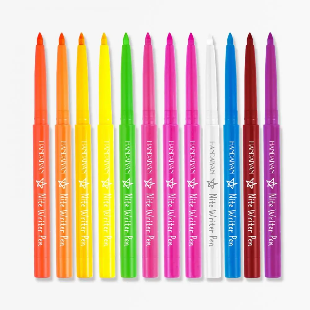 Penna per occhi a prova di sbavature penna per pittura per il viso Uv Blacklight Glow penna per Eyeliner scuro per bambini adulti pittura per il viso impermeabile per la festa