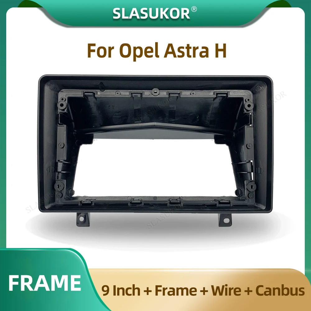 

SLASUKOR 9-дюймовый автомобильный радиоприемник для Opel Astra H 2004-2014, видеопанель, плеер, аудиорамка, комплект крепления на приборной панели с проводом Canbus