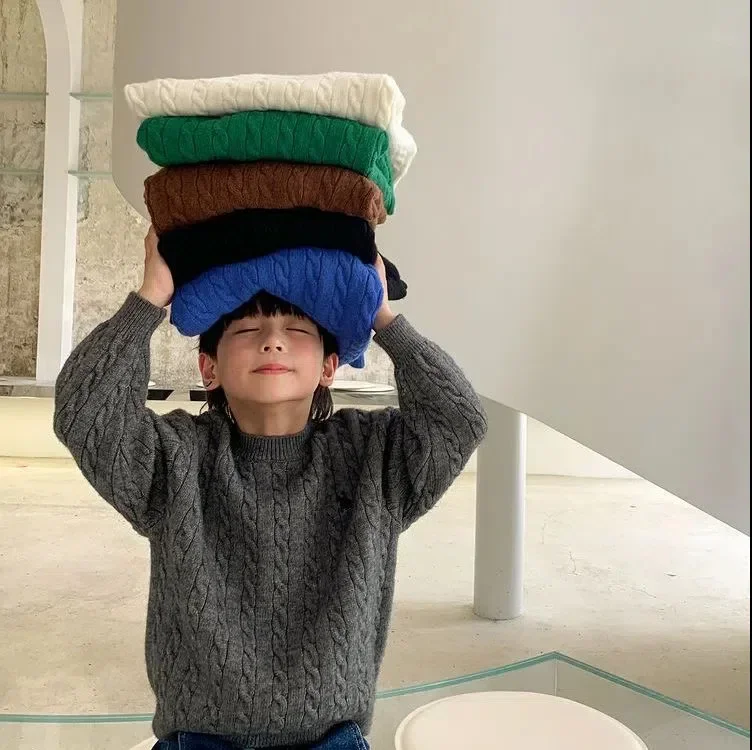 

Knitted Sweater Children's Cardigan Winter Autumn Children's Clothing Jacket Girl Boy Korean 5 6 7 8 9 10 11 12 13 14 15 Year