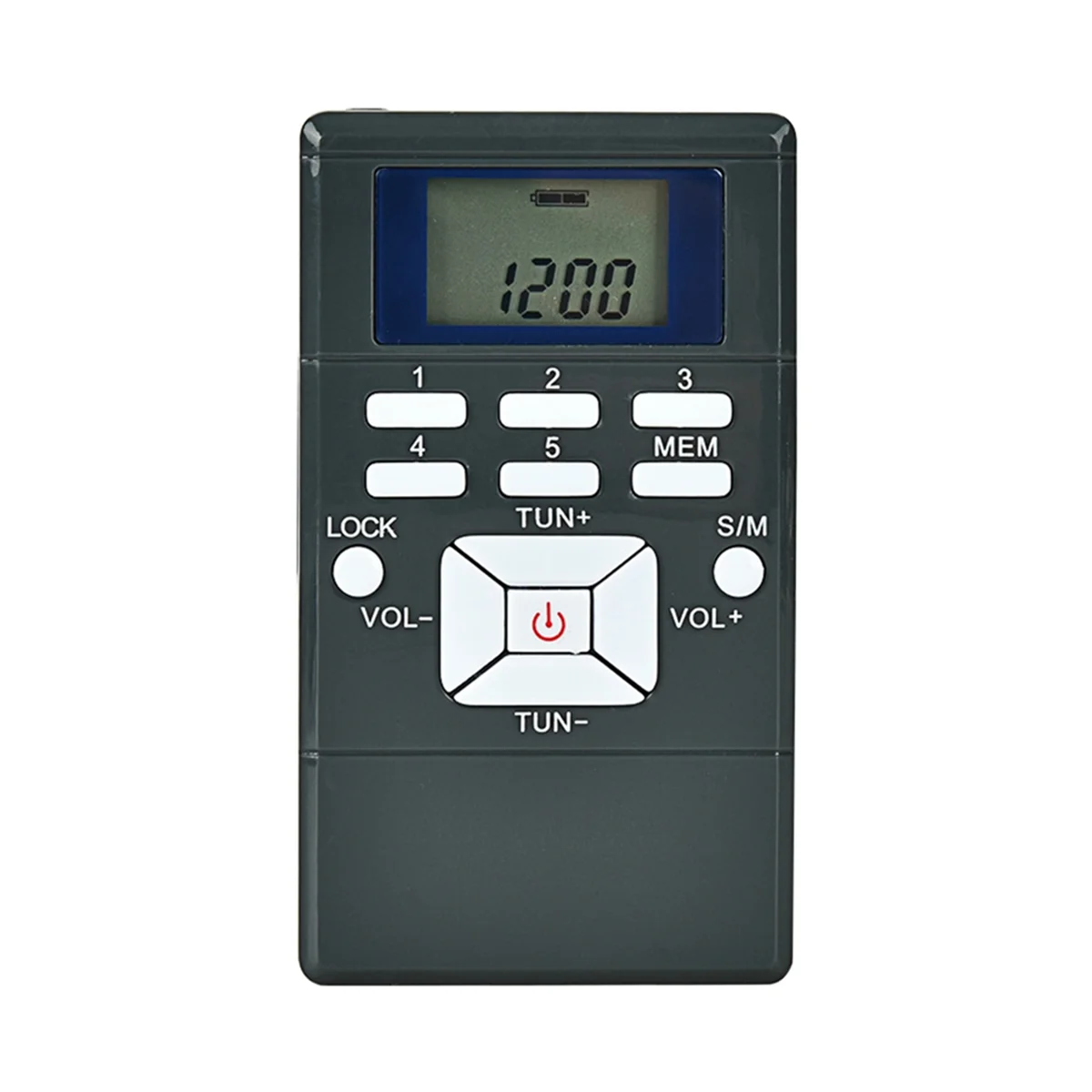 -BOFF راديو FM ستيريو صغير محمول 1.2 بوصة جهاز استقبال الساعة الرقمية لمشبك الترجمة المتتابعة-Onradio رمادي