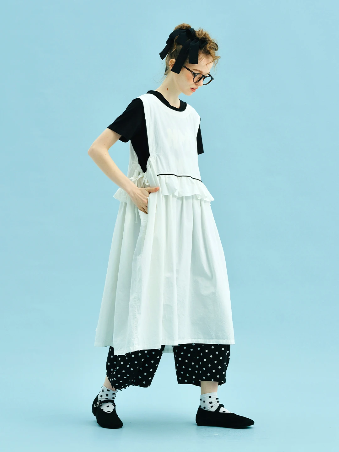 Tank top skirt imakokoni 2025 summer forest style artistic pure cotton washed dress loose round neck 255023