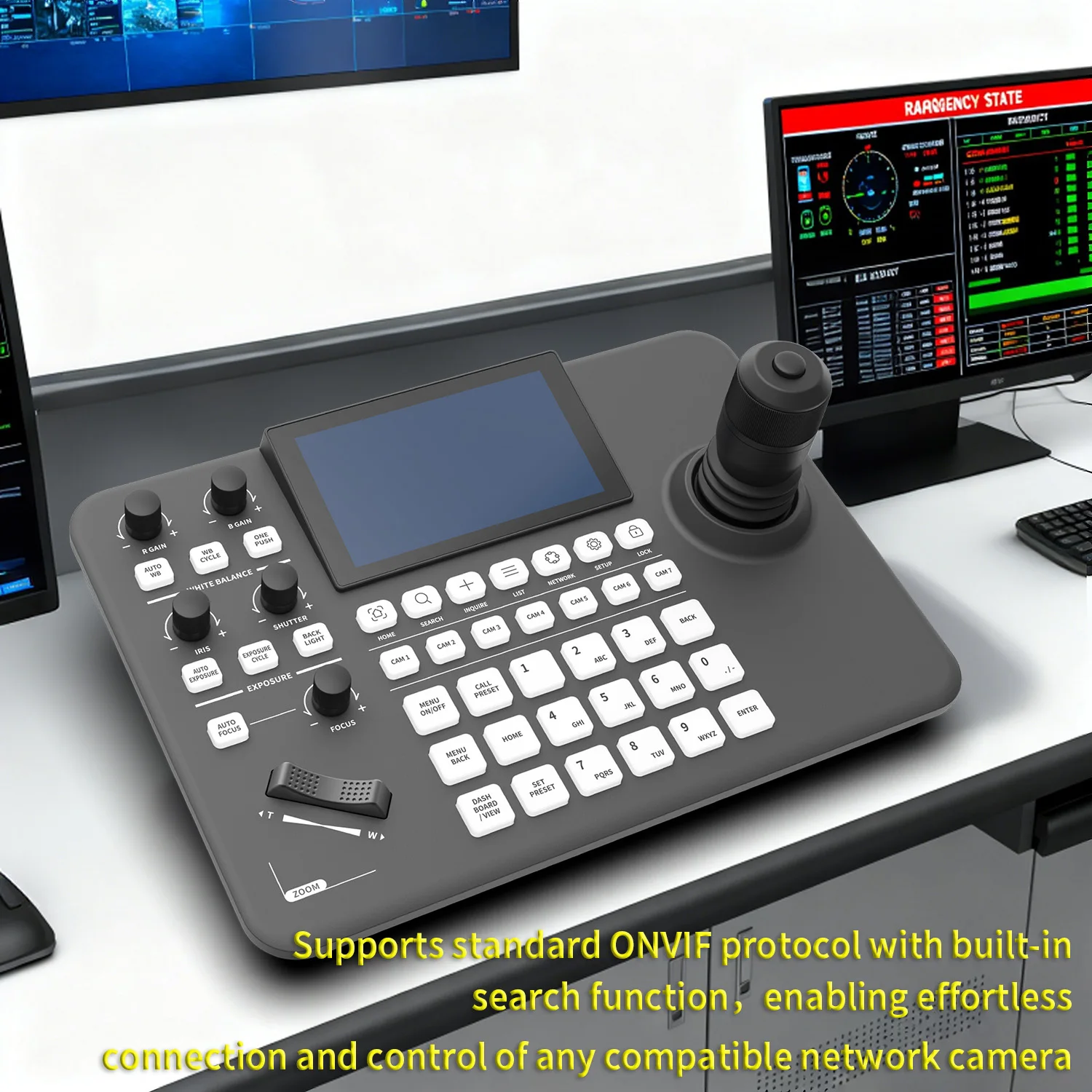 لوحة مفاتيح التحكم SZXLCOM PTZ شاشة 5 بوصة عالية الدقة 1280 × 720 RS485 تحكم من نقطة إلى نقطة لمؤتمر الكنيسة