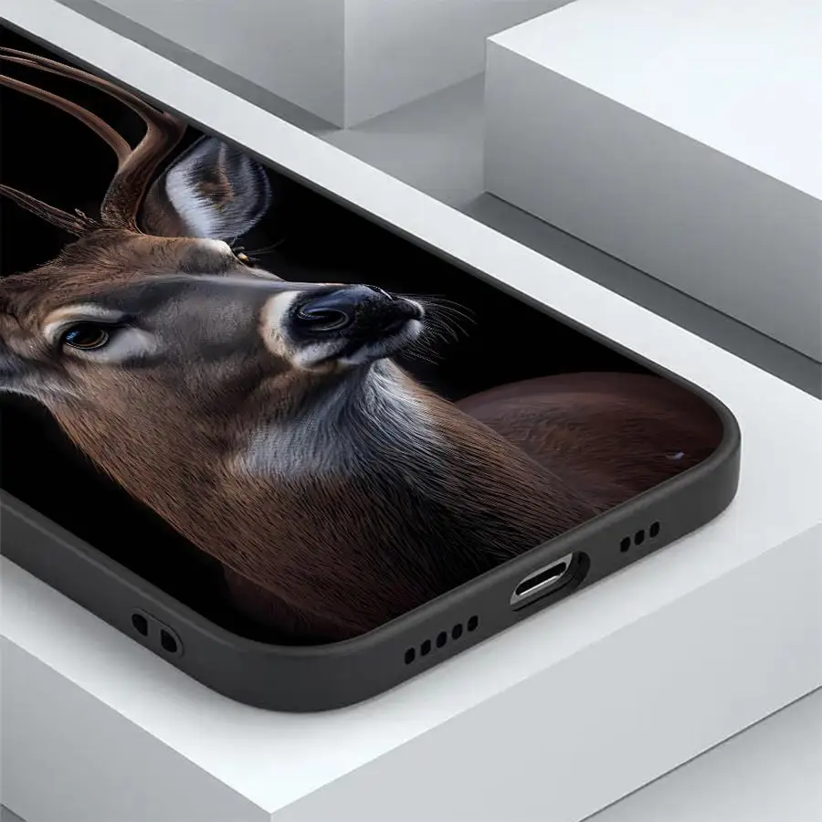 Custodia per Samsung Galaxy Note 9 10 Plus S8 20 Ultra 8 S9 S10 Cover morbida nera per telefono Deep Forest Deer