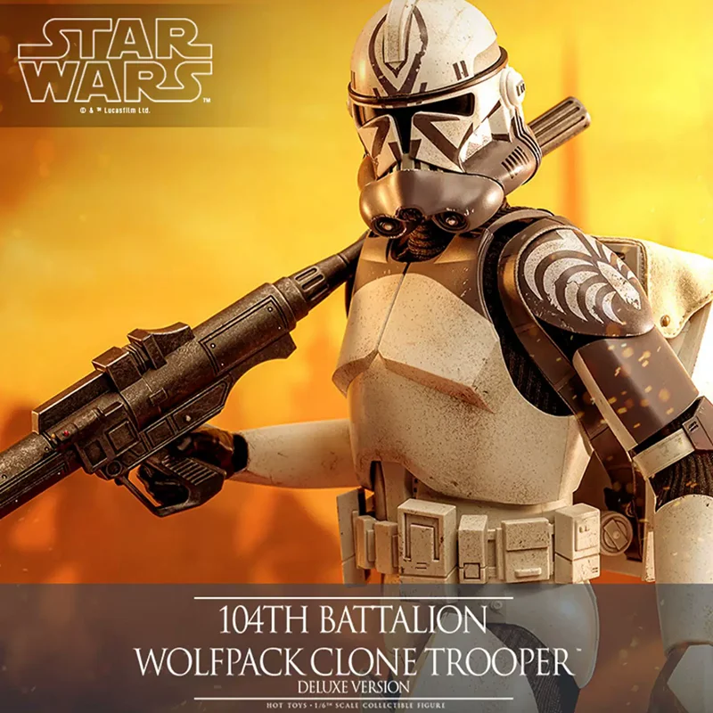 

Hot Toys Star Wars Tms142 Tms143 Clone Wars 104th Battalion Wolf Squad Clone Soldier 1/6 30cm Articulable Ornament Collectible
