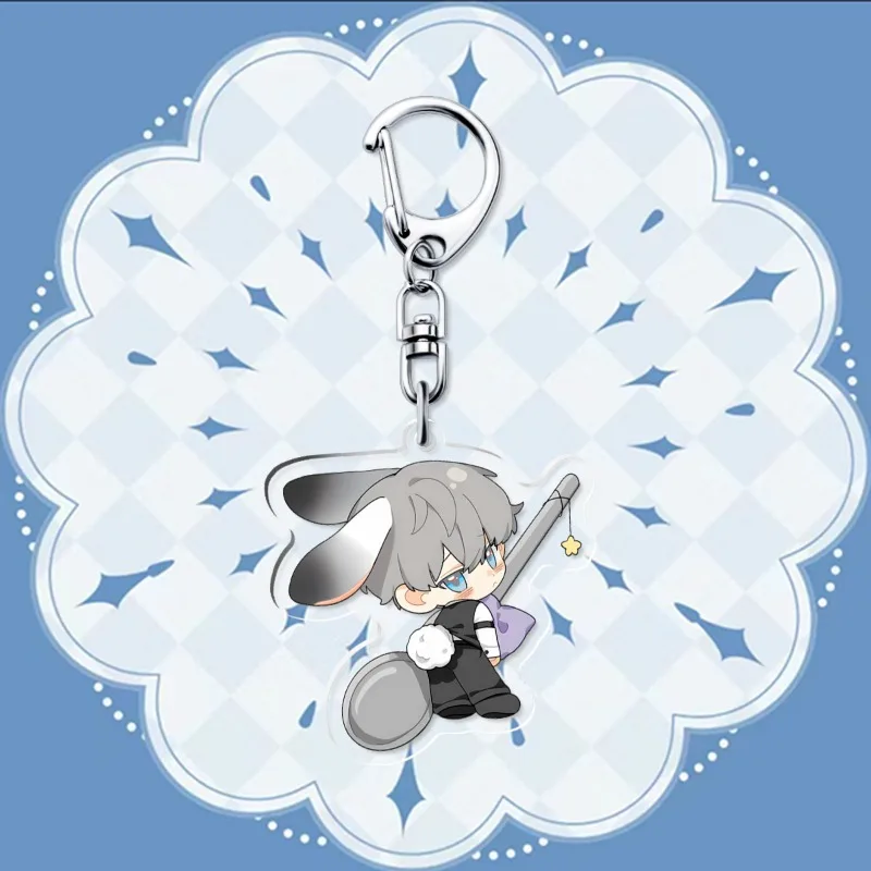Love and Deepspace Xavier Popular Anime 2D Peripheral Cute Rabbit Acrylic Keychain Backpack Pendant Anime Keychain Collection