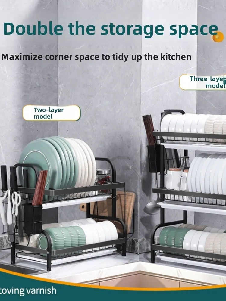 

Kitchen Storage Ra Di Drainer elf Multi-Function Diware Organizer Plastic No-Drill Installation Di Holder