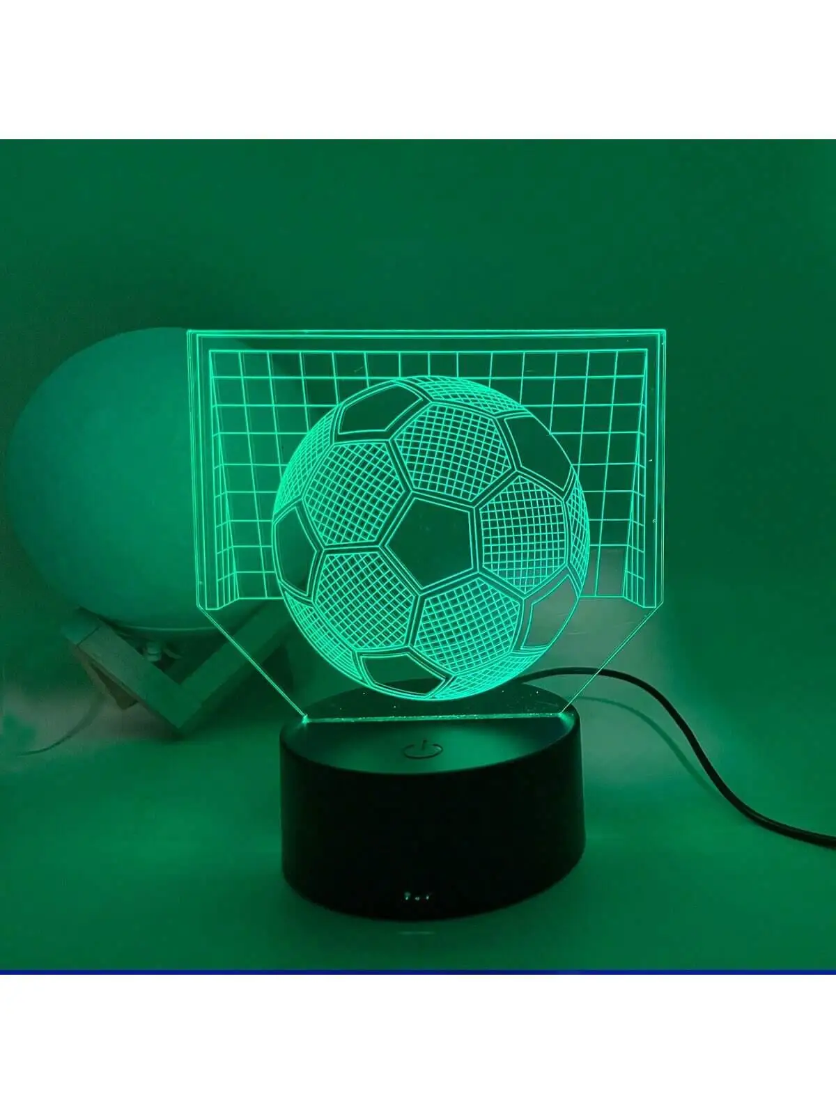 1pc Football 3D Night Light, 3D Optical Illusion Lamp With Touch, 7-Color Changing Ambient Light For Bedroom