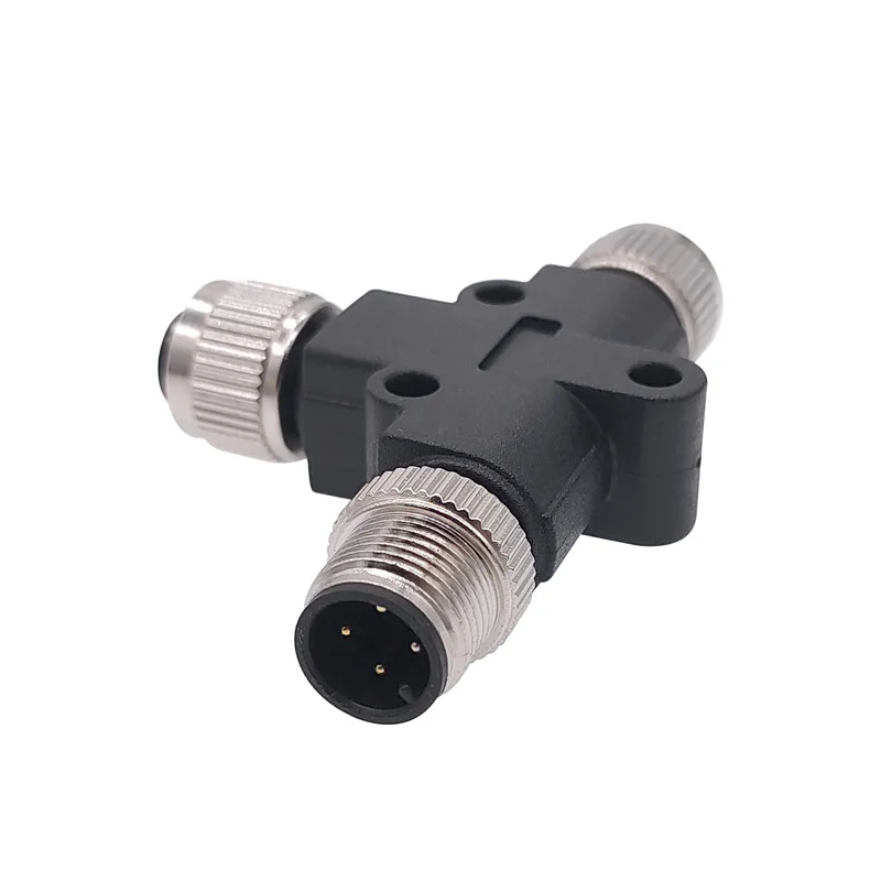 M12 Sensor Connector Waterproof Three-way Pipe Conversion Plug Male Female 4 5 8pin Y Shaped T Type A Code Connectors image 5